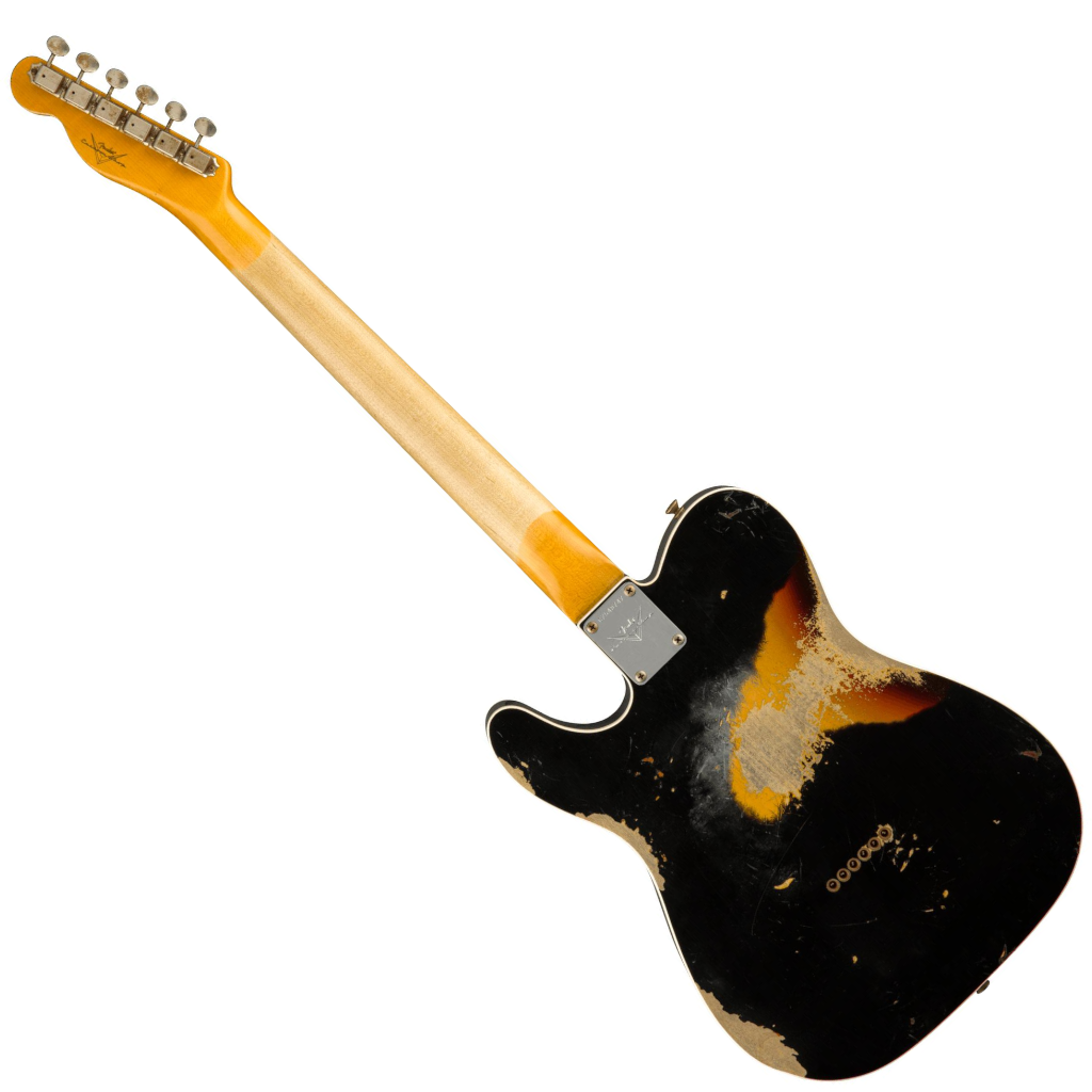 Fender Custom Shop 1960 Telecaster Custom - Heavy Relic - Aged Black over Chocolate 3-Tone Sunburst - Image 3