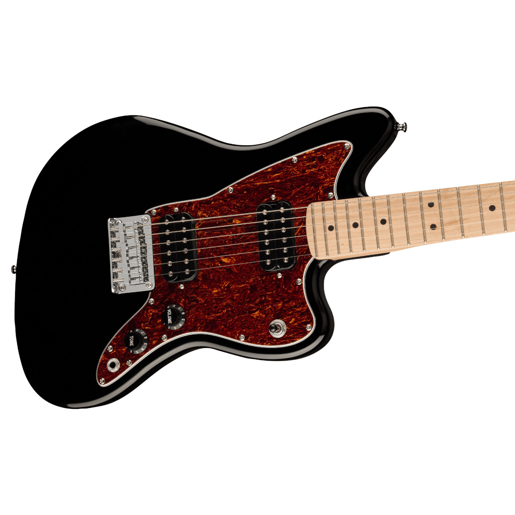 FSR Mini Jazzmaster® HH, Maple Fingerboard, Tortoiseshell Pickguard, Black - Image 3