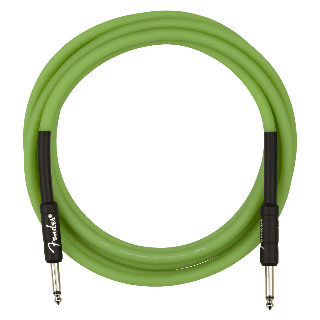Fender Professional Series Glow in the Dark Instrument Cable – 5.5m – Green - Image 2