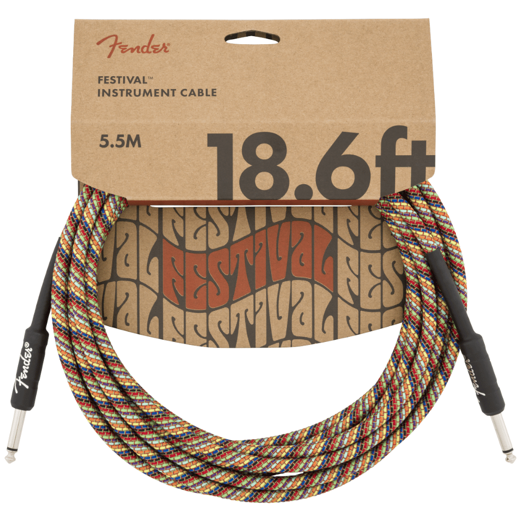 Fender Festival Series Hemp Instrument Cables - Rainbow - 18.6' (5.5m)