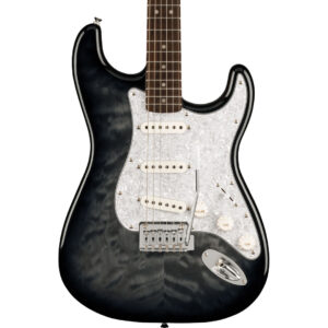 FSR Affinity Series™ Stratocaster® QMT, Laurel Fingerboard, White Pearloid Pickguard, Black Burst