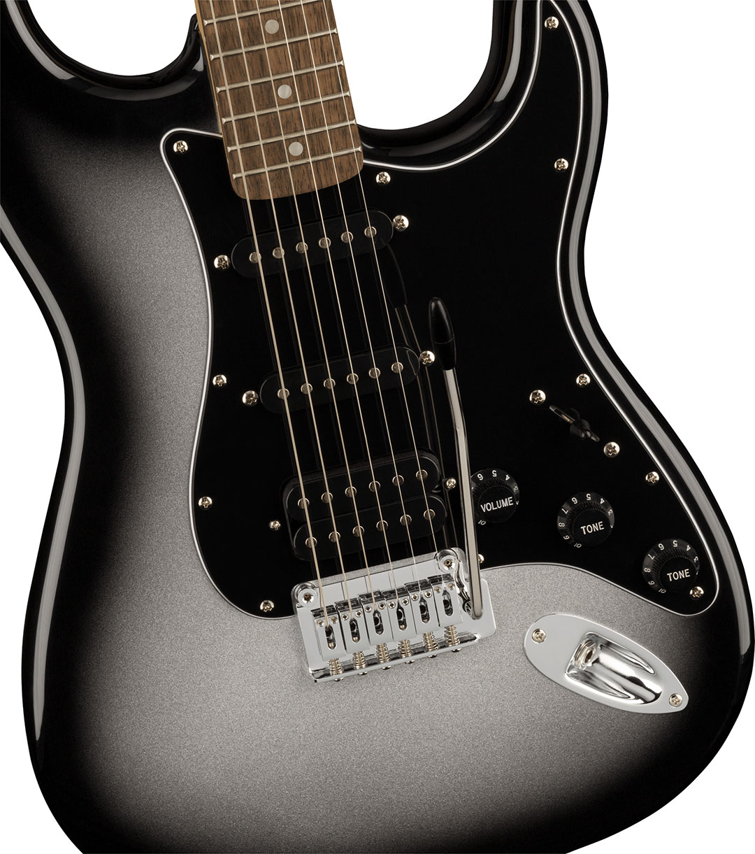 FSR Affinity Series™ Stratocaster® HSS, Laurel Fingerboard, Black Pickguard, Silverburst - Image 3