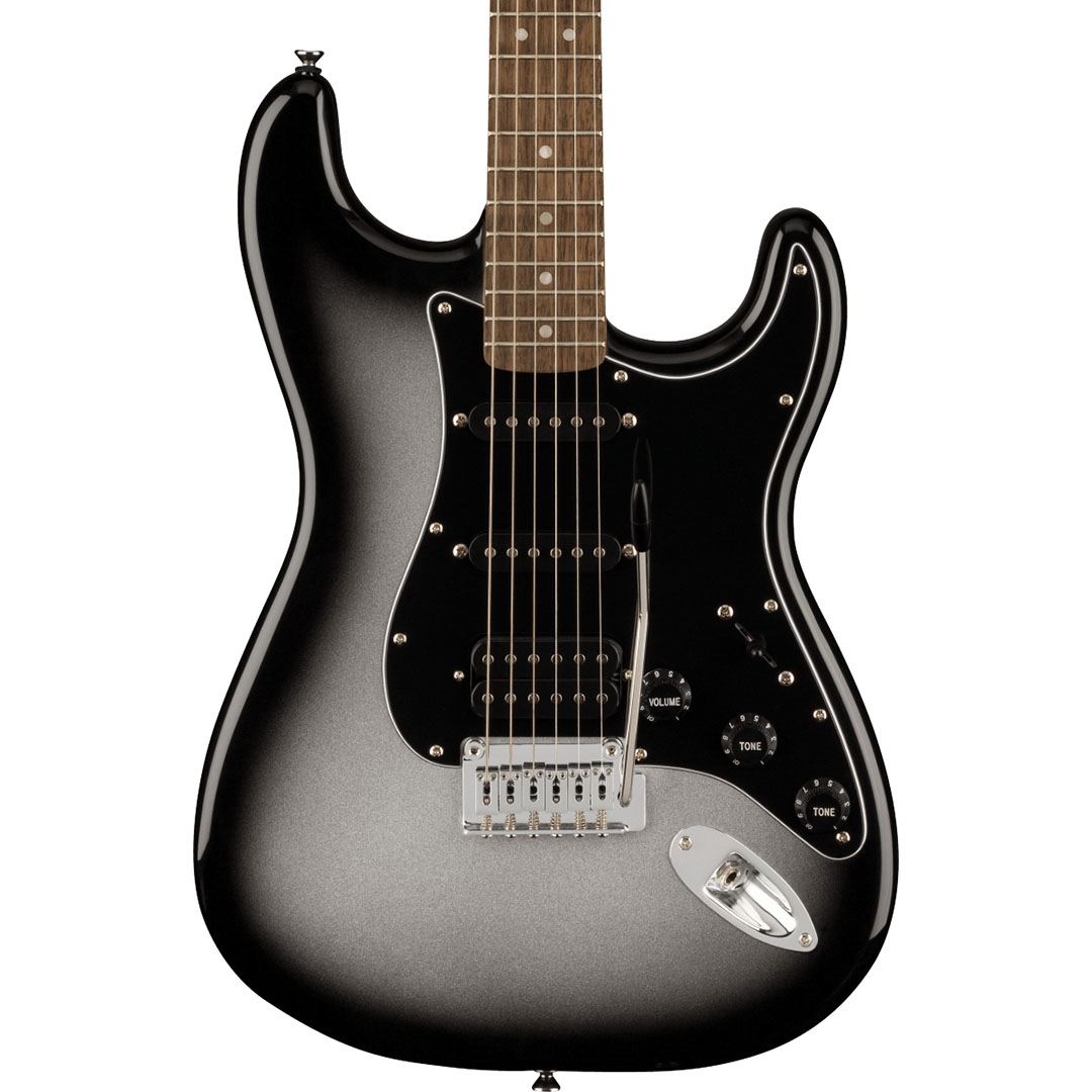 FSR Affinity Series™ Stratocaster® HSS, Laurel Fingerboard, Black Pickguard, Silverburst
