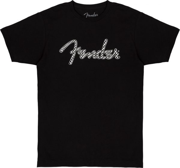 Fender® Spaghetti Wavy Checker Logo Tee, Black, M