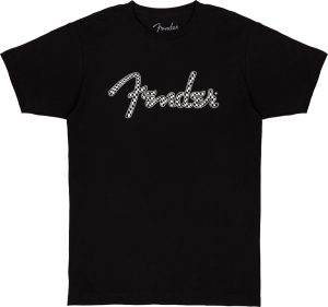 Fender® Spaghetti Wavy Checker Logo Tee, Black, L