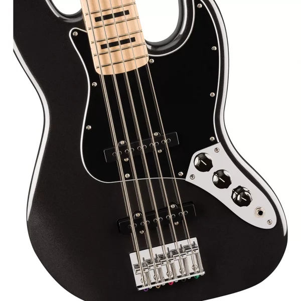 Squier Affinity Series® Active Jazz Bass® V Bass Guitar - Black Metallic - Image 4