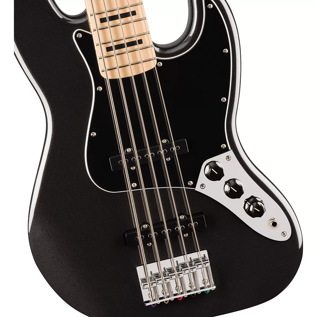 Squier Affinity Series® Active Jazz Bass® V Bass Guitar - Black Metallic - Image 4