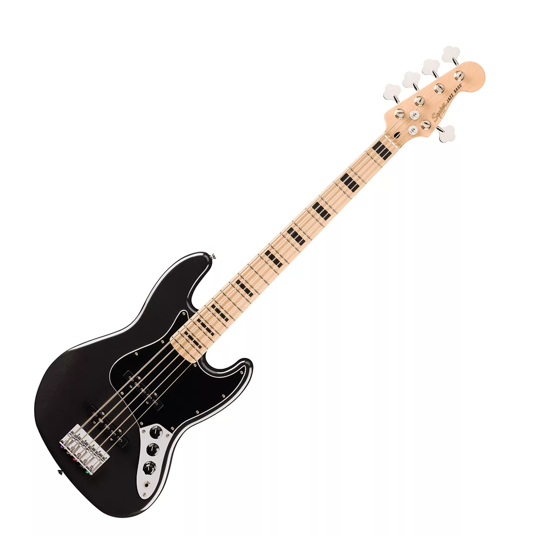 Squier Affinity Series® Active Jazz Bass® V Bass Guitar - Black Metallic - Image 2