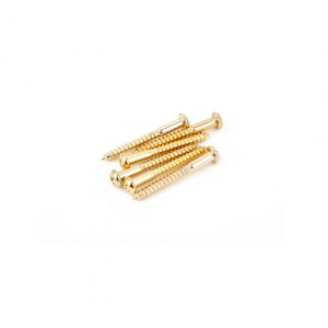 Vintage-Style Stratocaster® Bridge Mounting Screws, Phillips-Head, Gold (6)