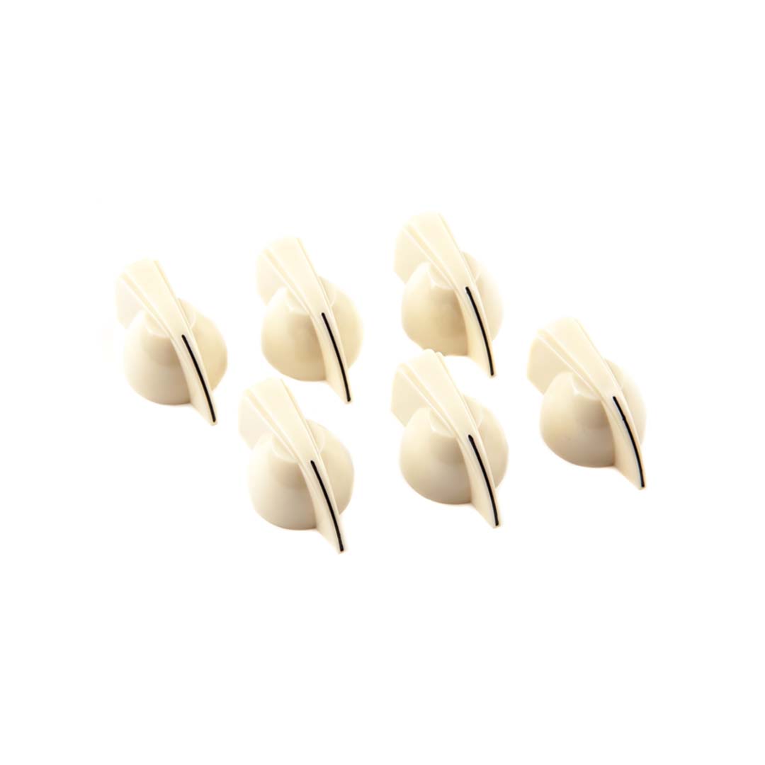 Chicken Head Amplifier Knobs, (6), Cream