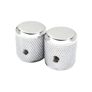 Pure Vintage '58 Telecaster® Knurled Knobs, (2), Chrome/Aluminum