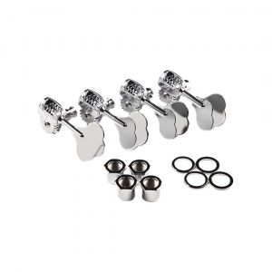 Deluxe "F" Stamp Bass Tuning Machines, (4), Chrome