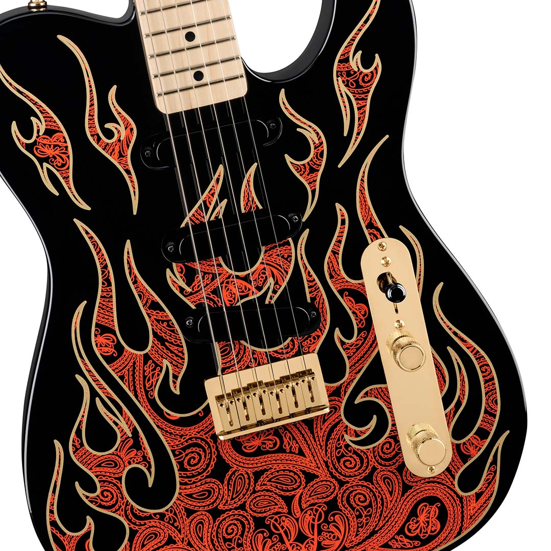 James Burton Telecaster®, Maple Fingerboard, Red Paisley Flames - Image 4
