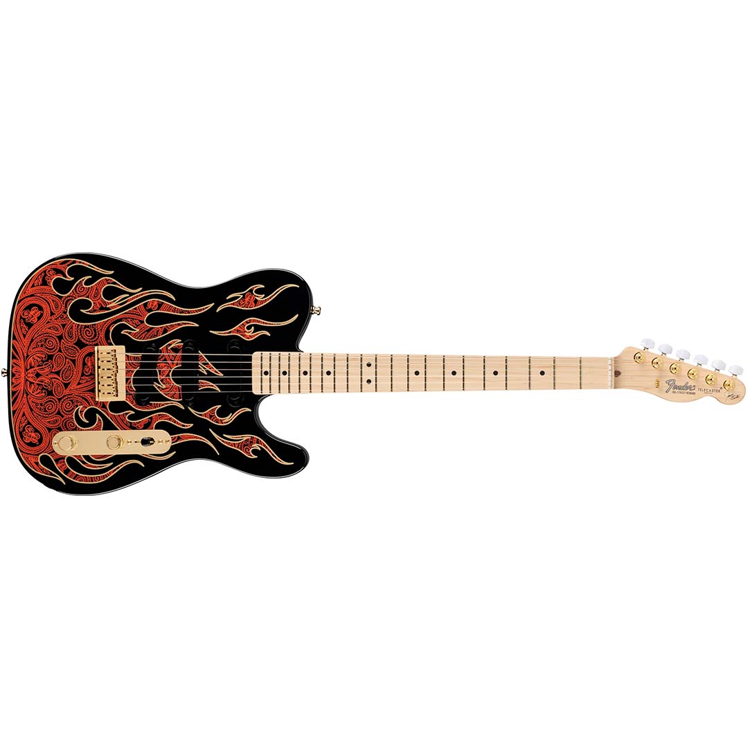 James Burton Telecaster®, Maple Fingerboard, Red Paisley Flames - Image 2