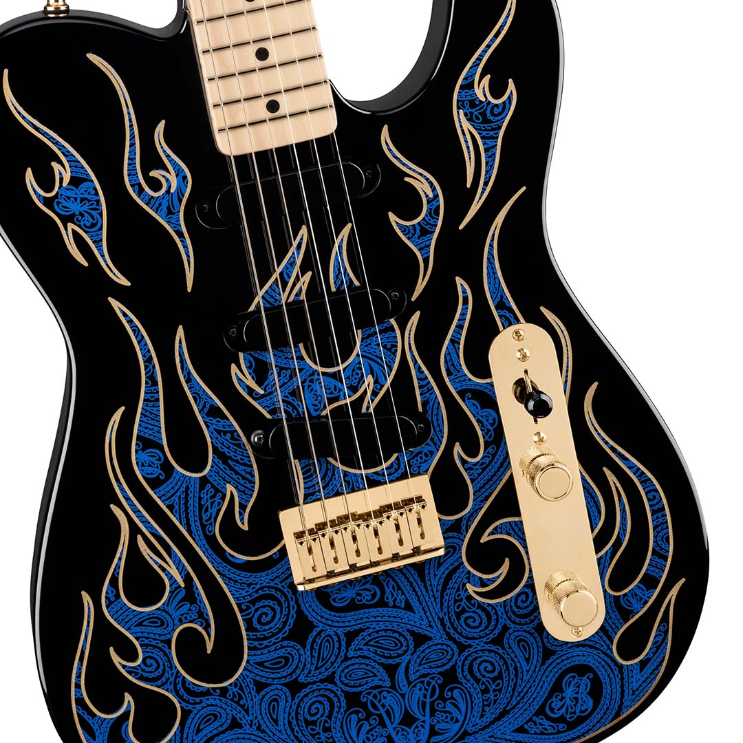 James Burton Telecaster®, Maple Fingerboard, Blue Paisley Flames - Image 4