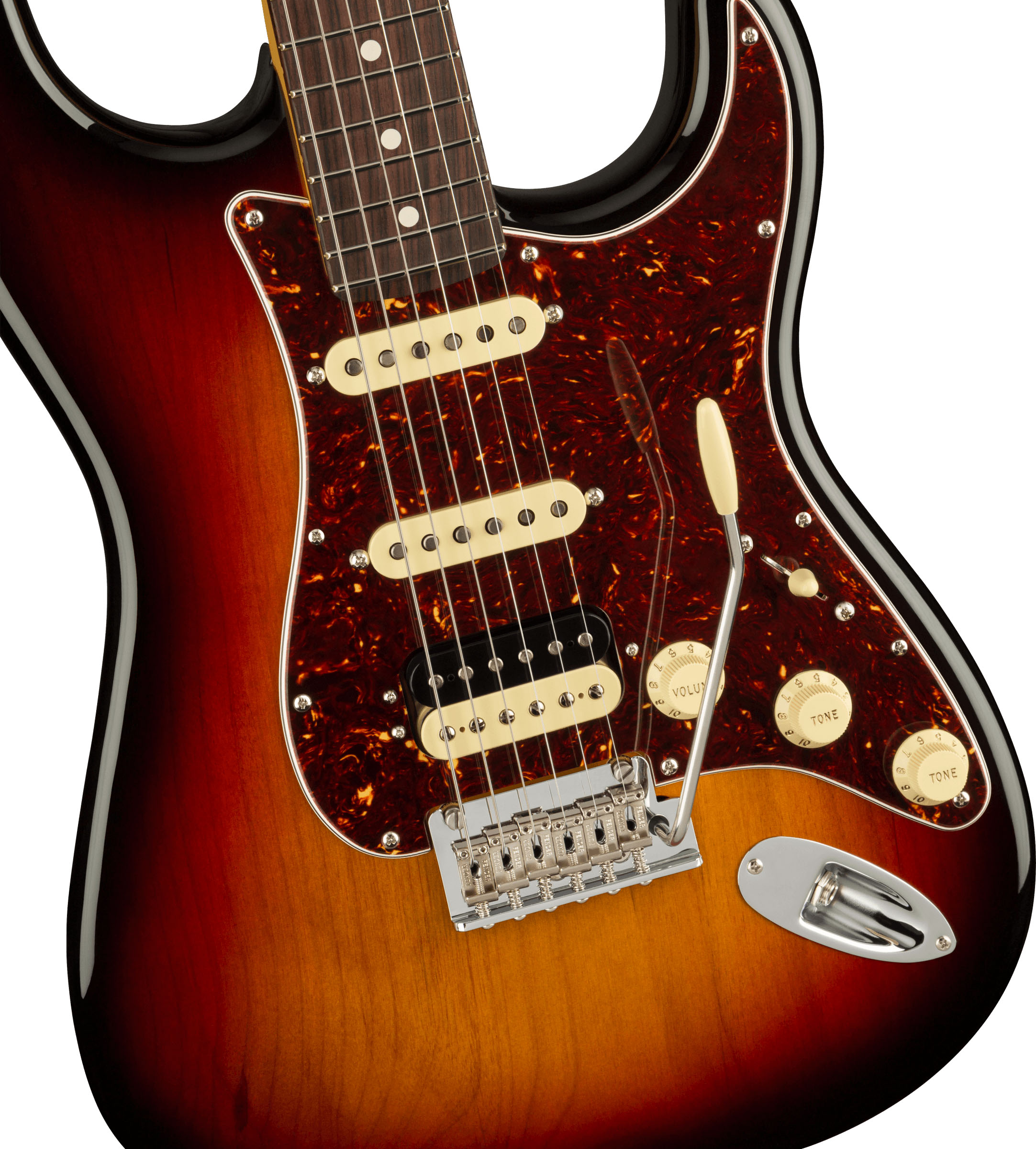 American Professional II Stratocaster® HSS, Rosewood Fingerboard, 3-Color Sunburst - Image 4