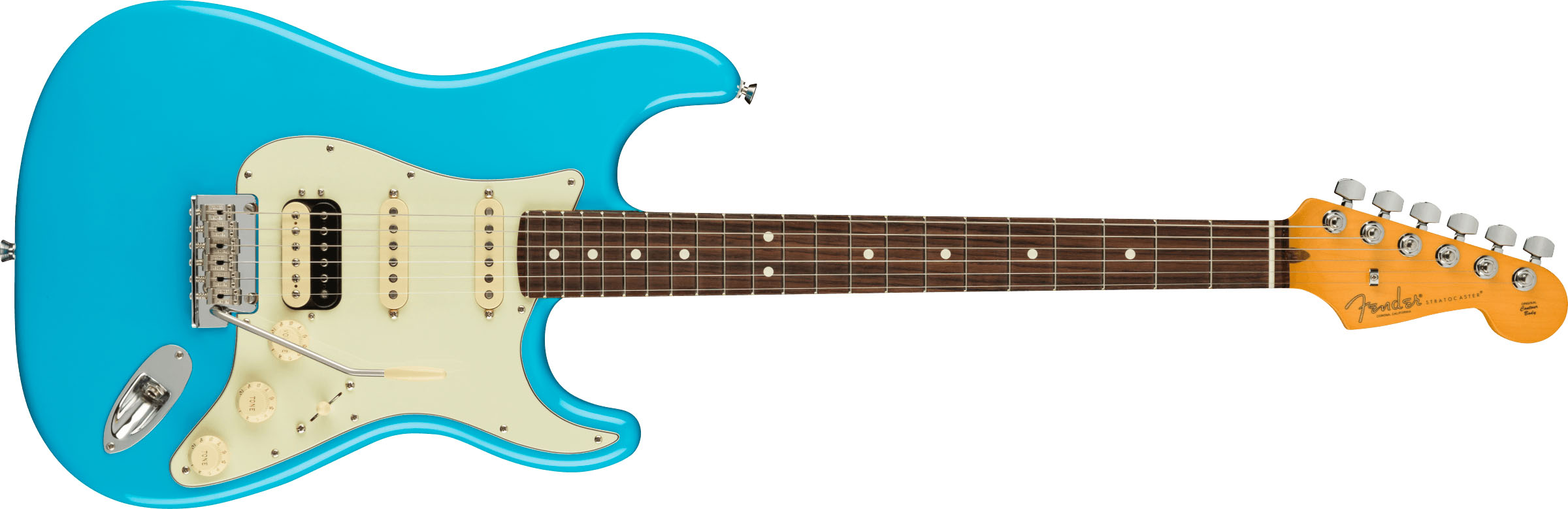 American Professional II Stratocaster® HSS, Rosewood Fingerboard, Miami Blue - Image 2