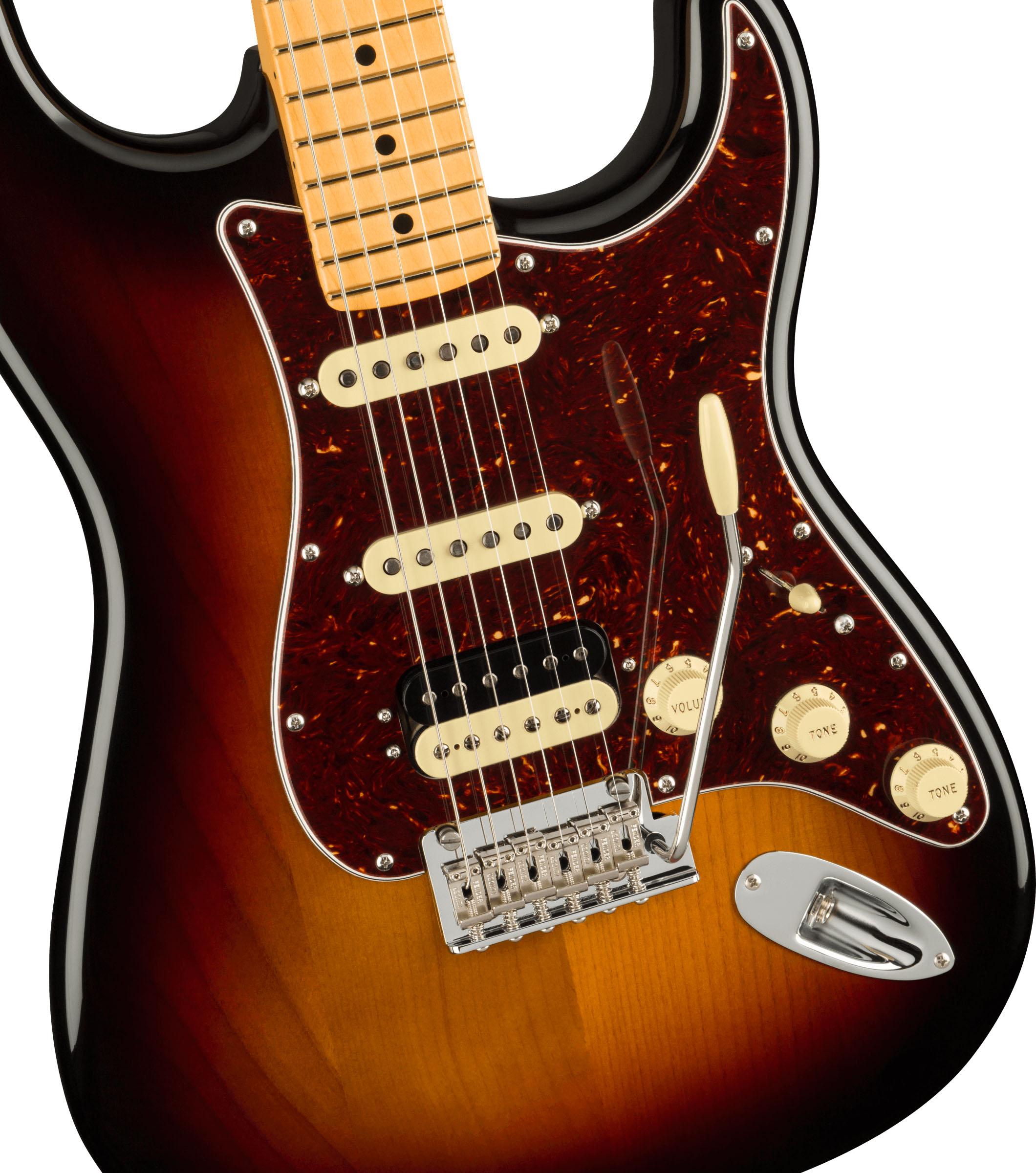 American Professional II Stratocaster® HSS, Maple Fingerboard, 3-Color Sunburst - Image 4