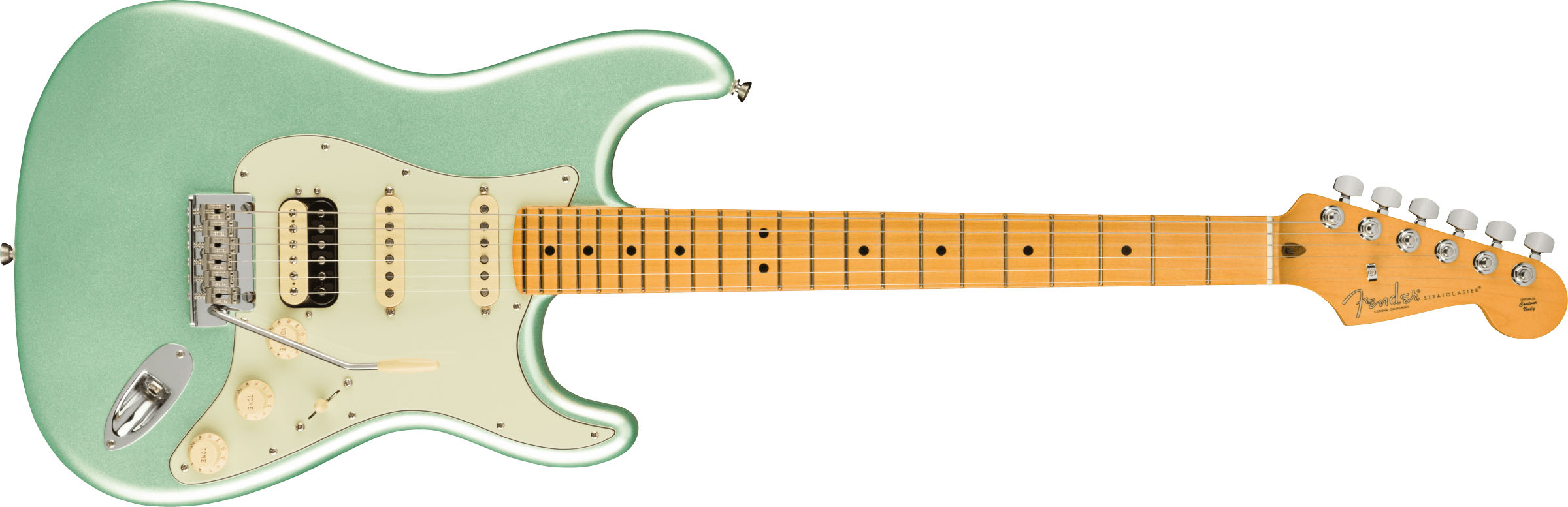 American Professional II Stratocaster® HSS, Maple Fingerboard, Mystic Surf Green - Image 2
