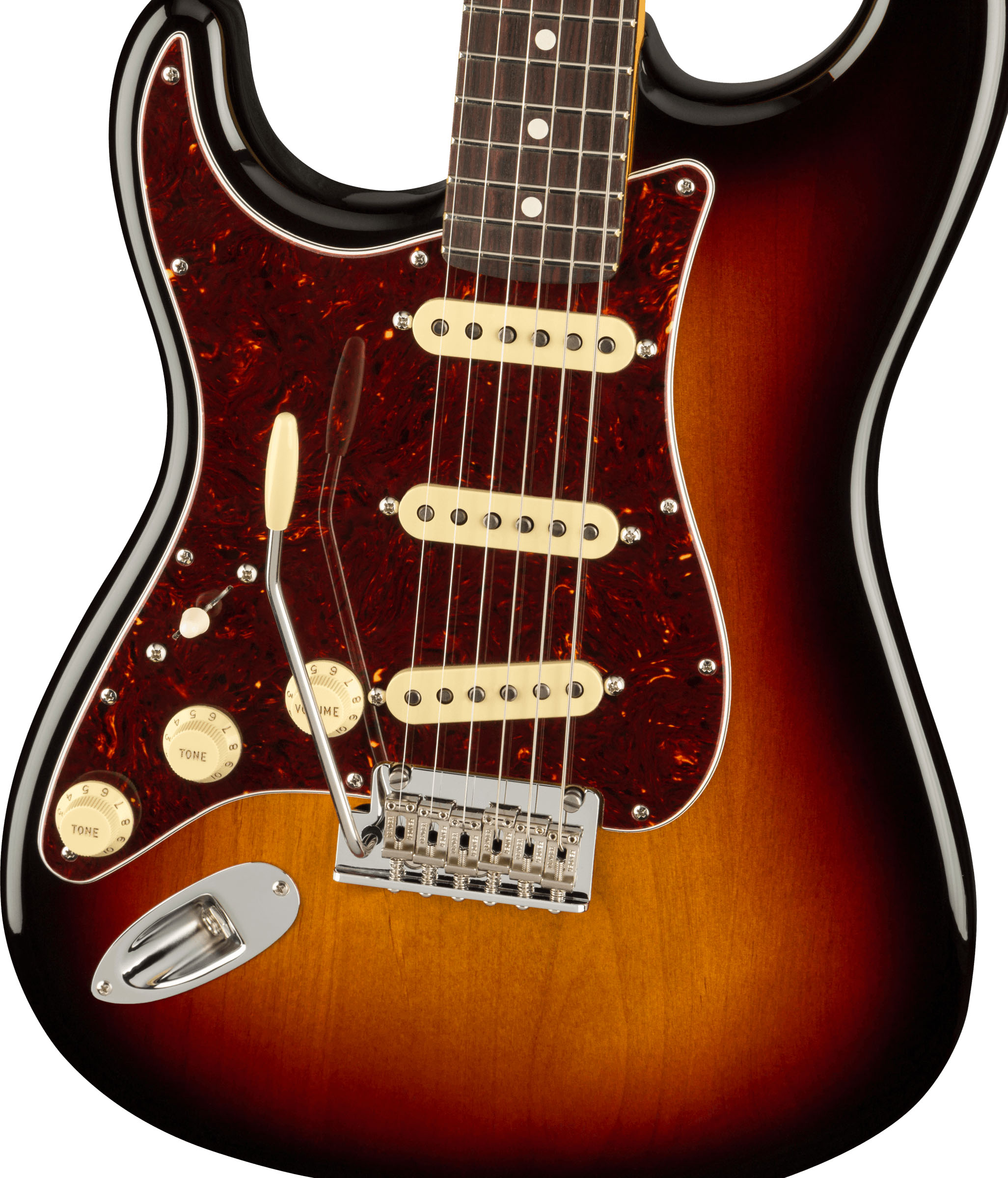American Professional II Stratocaster® Left-Hand, Rosewood Fingerboard, 3-Color Sunburst - Image 4