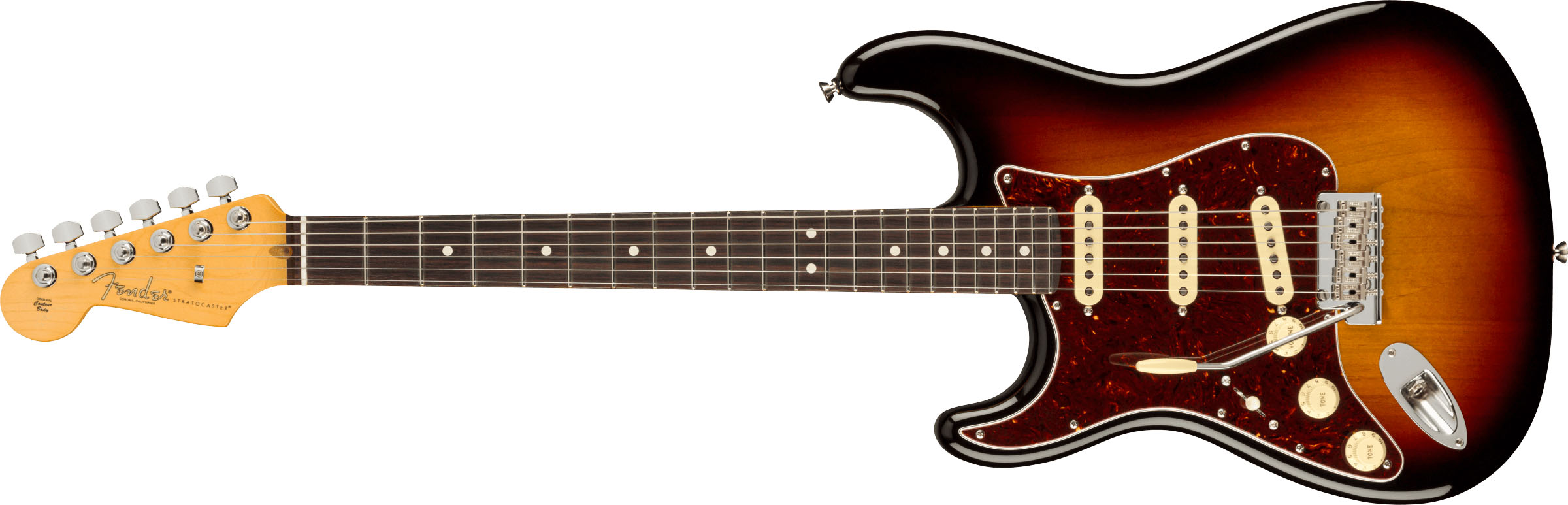 American Professional II Stratocaster® Left-Hand, Rosewood Fingerboard, 3-Color Sunburst - Image 2