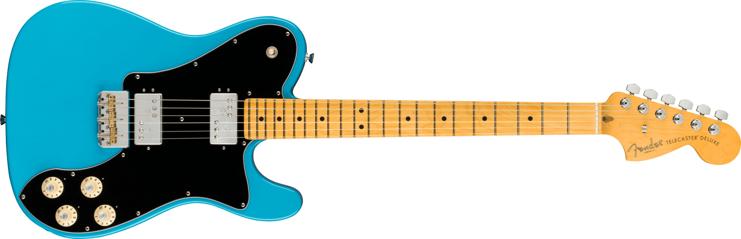 American Professional II Telecaster® Deluxe, Maple Fingerboard, Miami Blue - Image 2