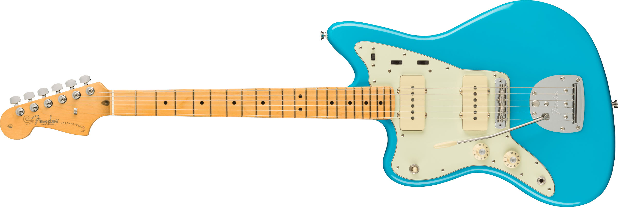 American Professional II Jazzmaster® Left-Hand, Maple Fingerboard, Miami Blue - Image 2