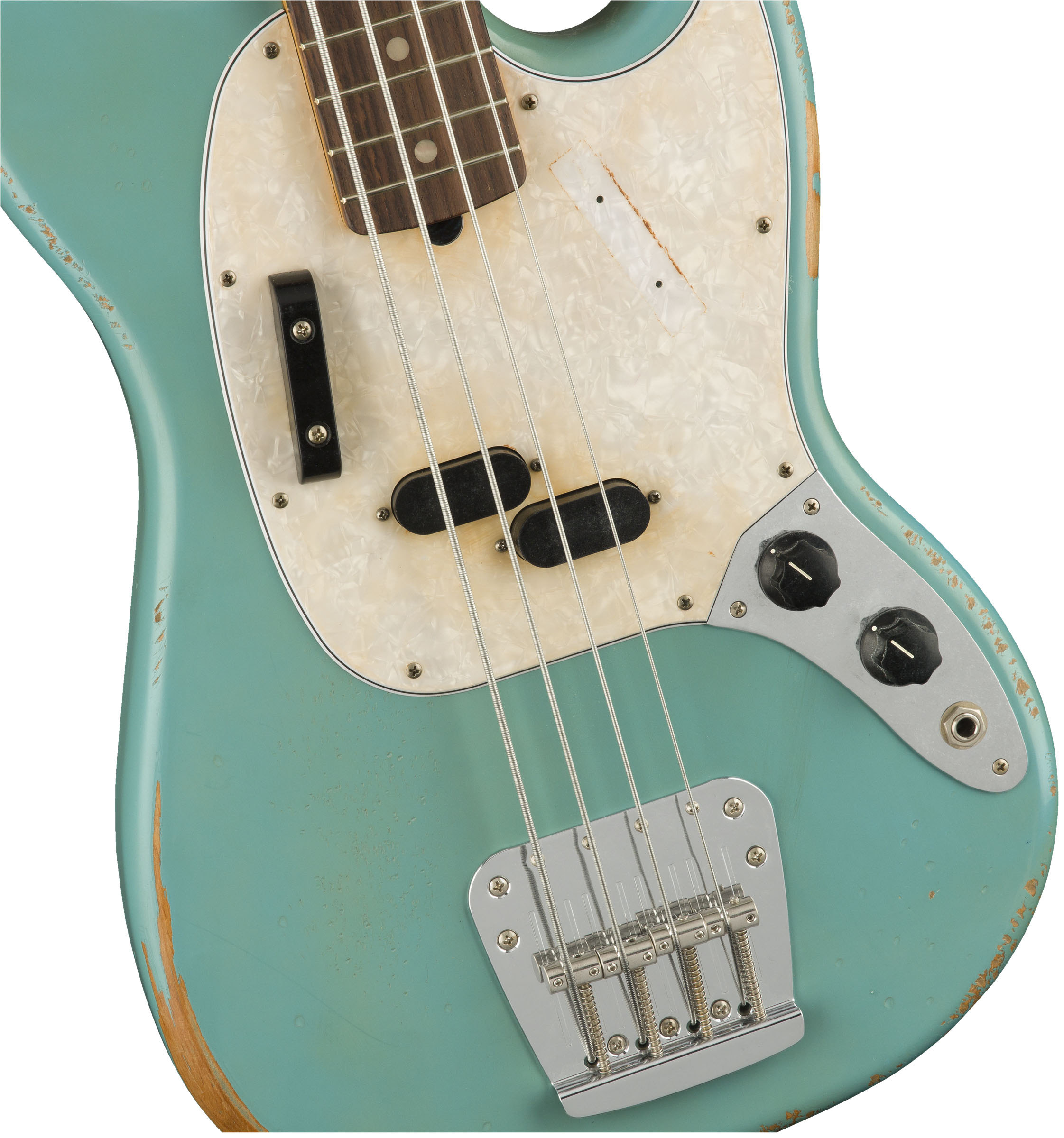 JMJ Road Worn® Mustang Bass®, Rosewood Fingerboard, Faded Daphne Blue - Image 4