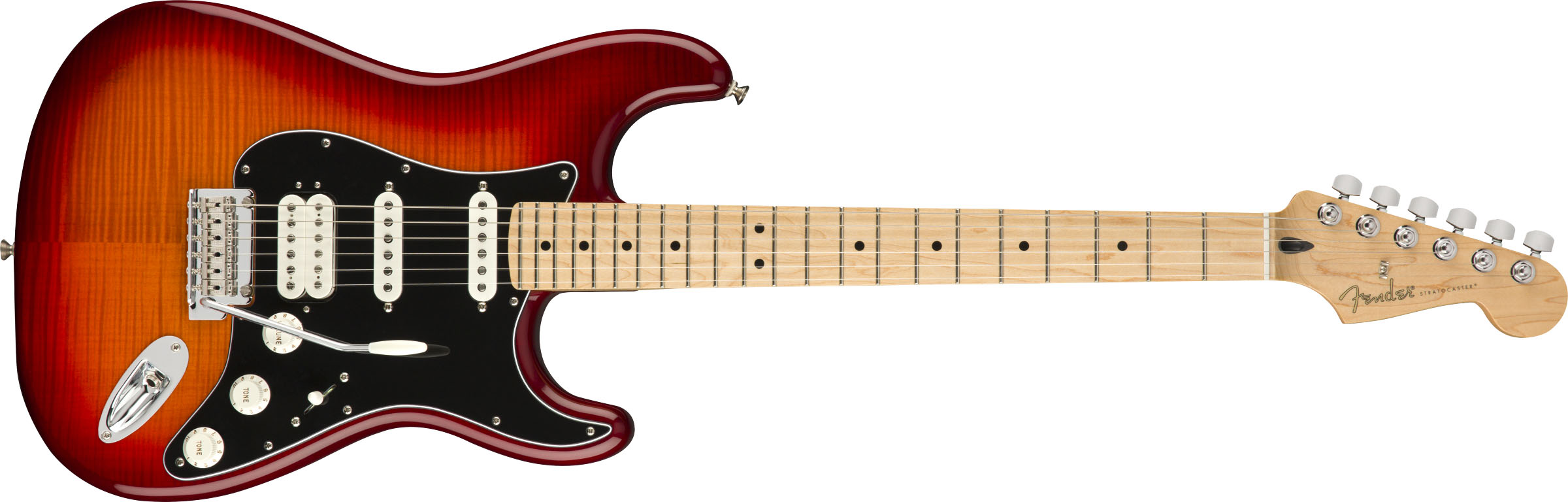 Player Stratocaster® HSS Plus Top, Maple Fingerboard, Aged Cherry Burst - Image 2