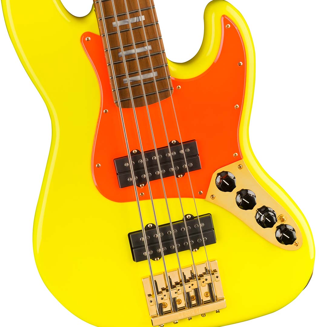 MonoNeon Jazz Bass® V, Maple Fingerboard, Neon Yellow - Image 3