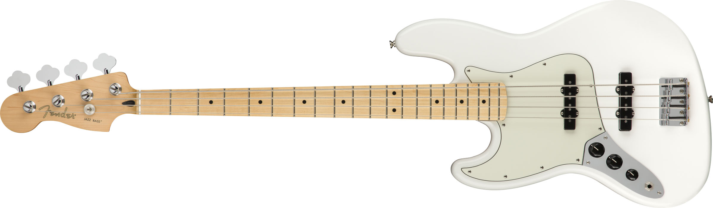 Player Jazz Bass® Left-Handed, Maple Fingerboard, Polar White