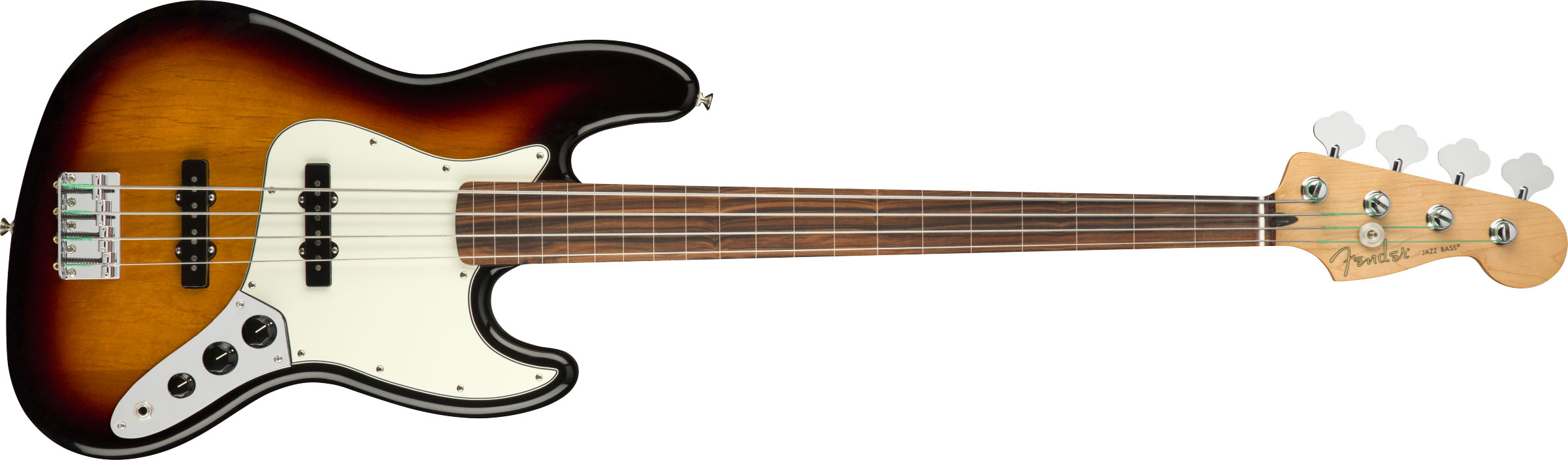 Player Jazz Bass® Fretless, Pau Ferro Fingerboard, 3-Color Sunburst