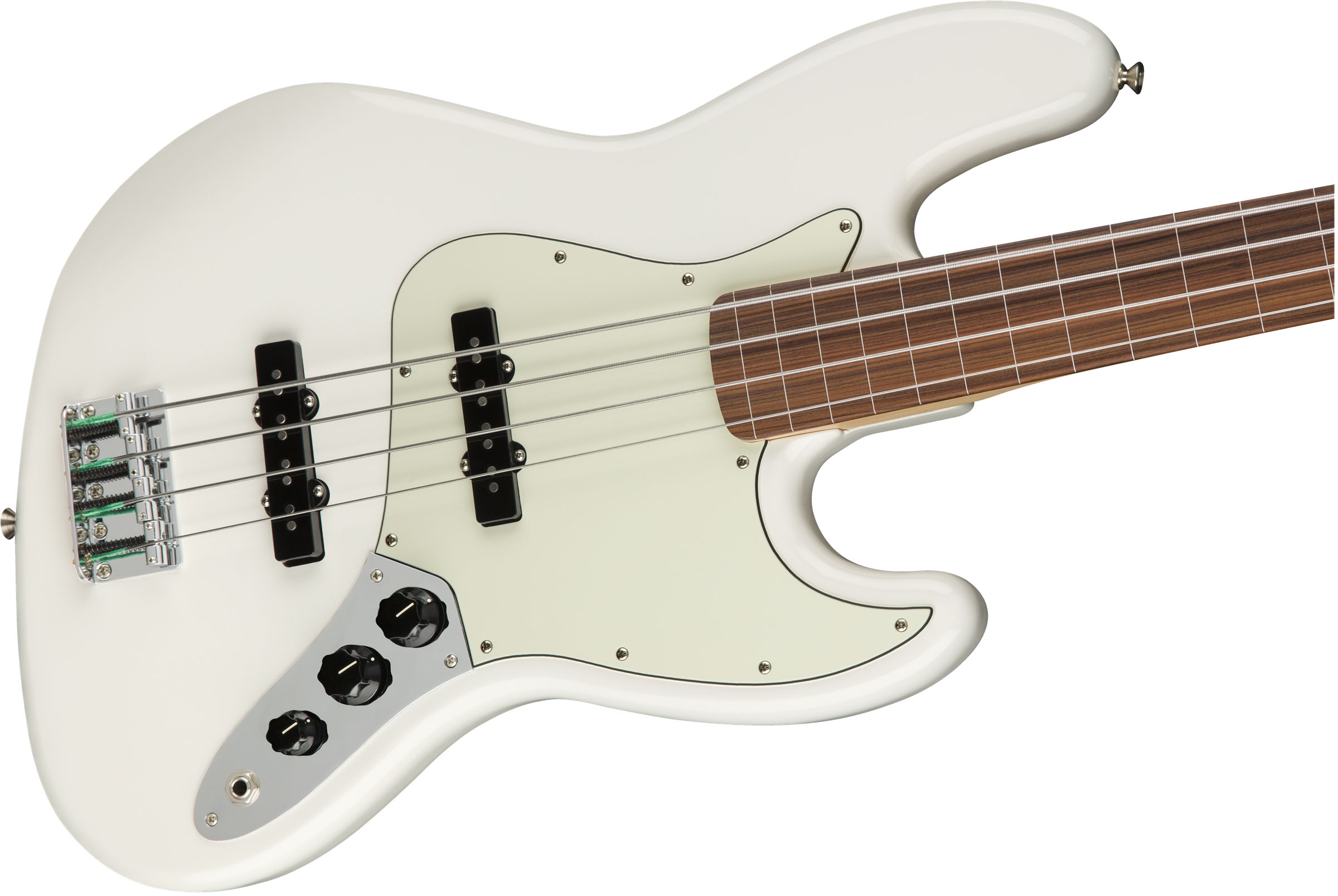 Player Jazz Bass® Fretless, Pau Ferro Fingerboard, Polar White - Image 3