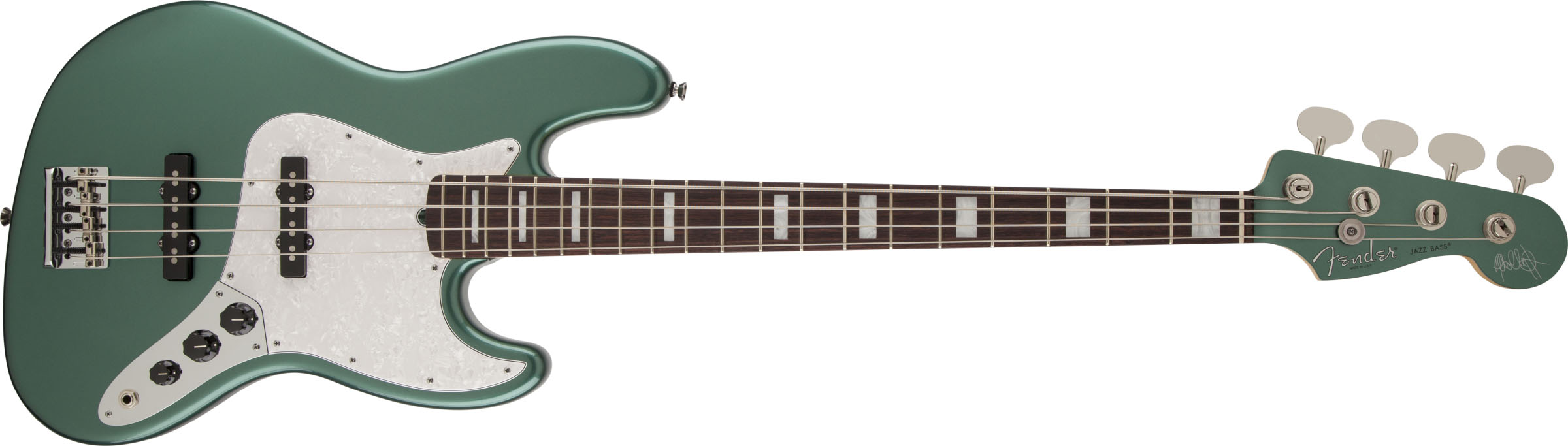 Adam Clayton Jazz Bass®, Rosewood Fingerboard, Sherwood Green Metallic - Image 2