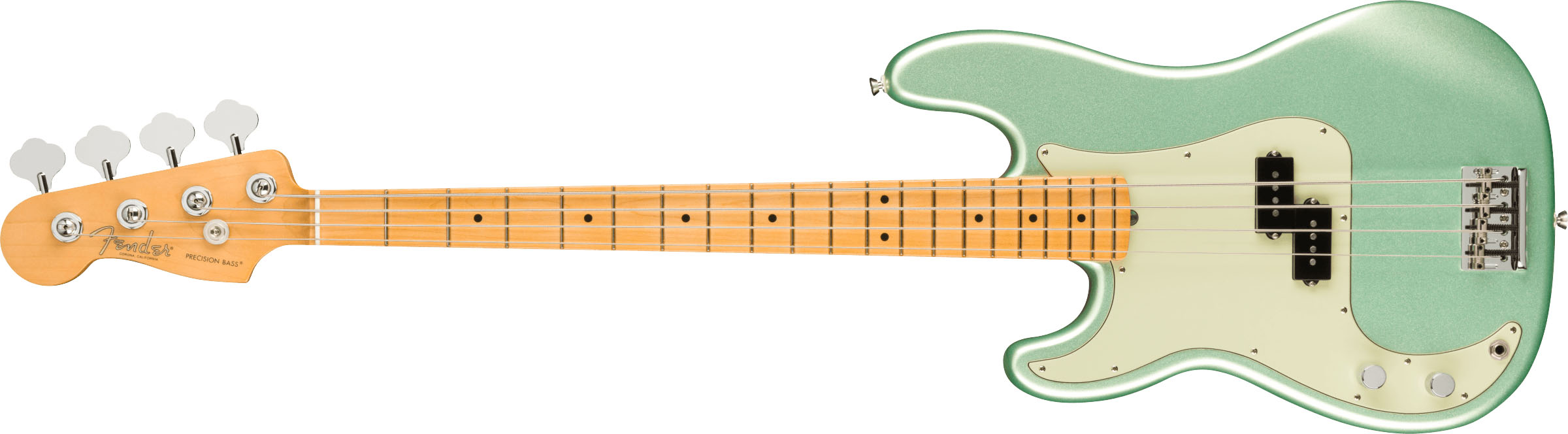 American Professional II Precision Bass® Left-Hand, Maple Fingerboard, Mystic Surf Green