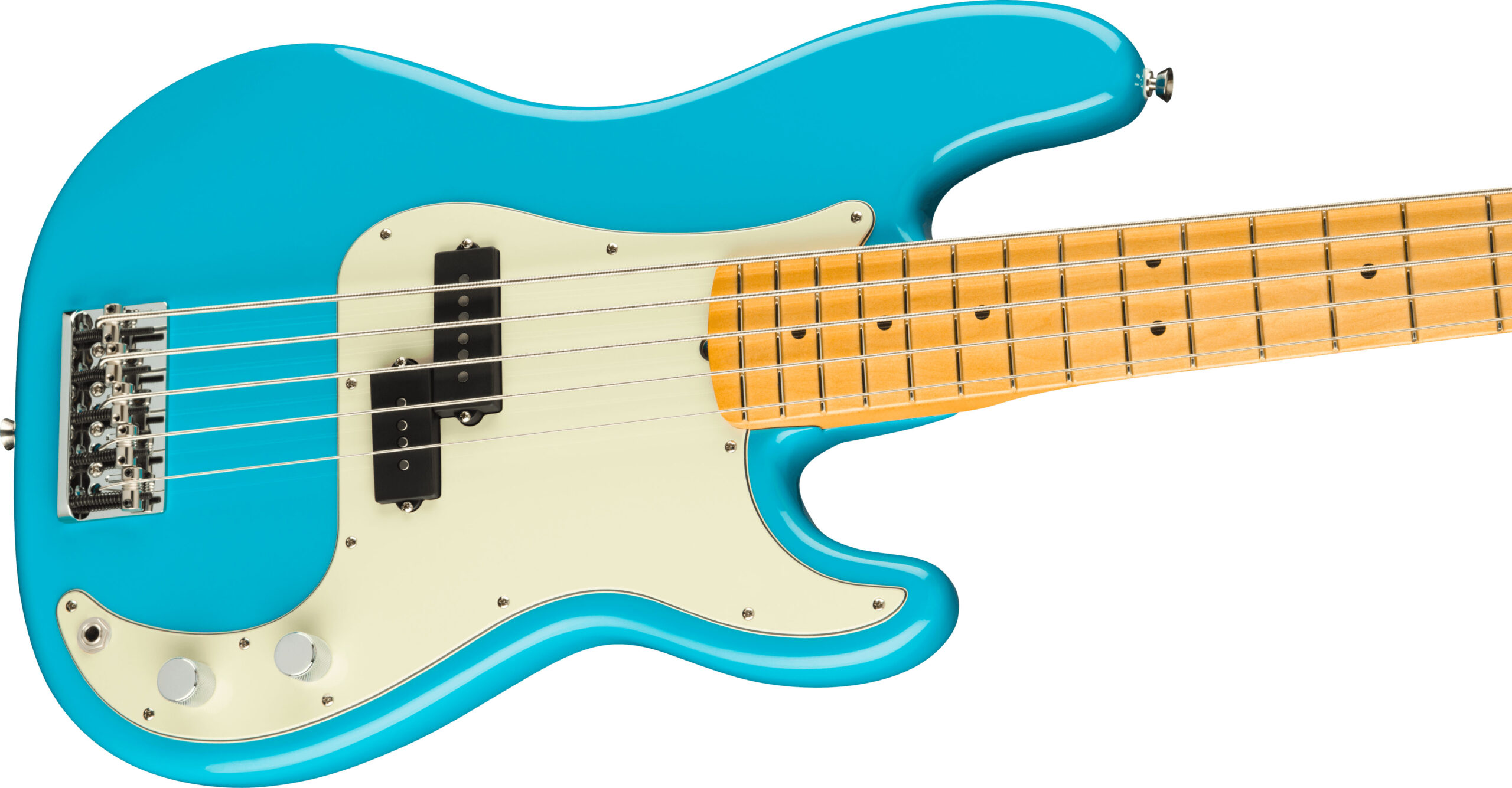 American Professional II Precision Bass® V, Maple Fingerboard, Miami Blue - Image 3