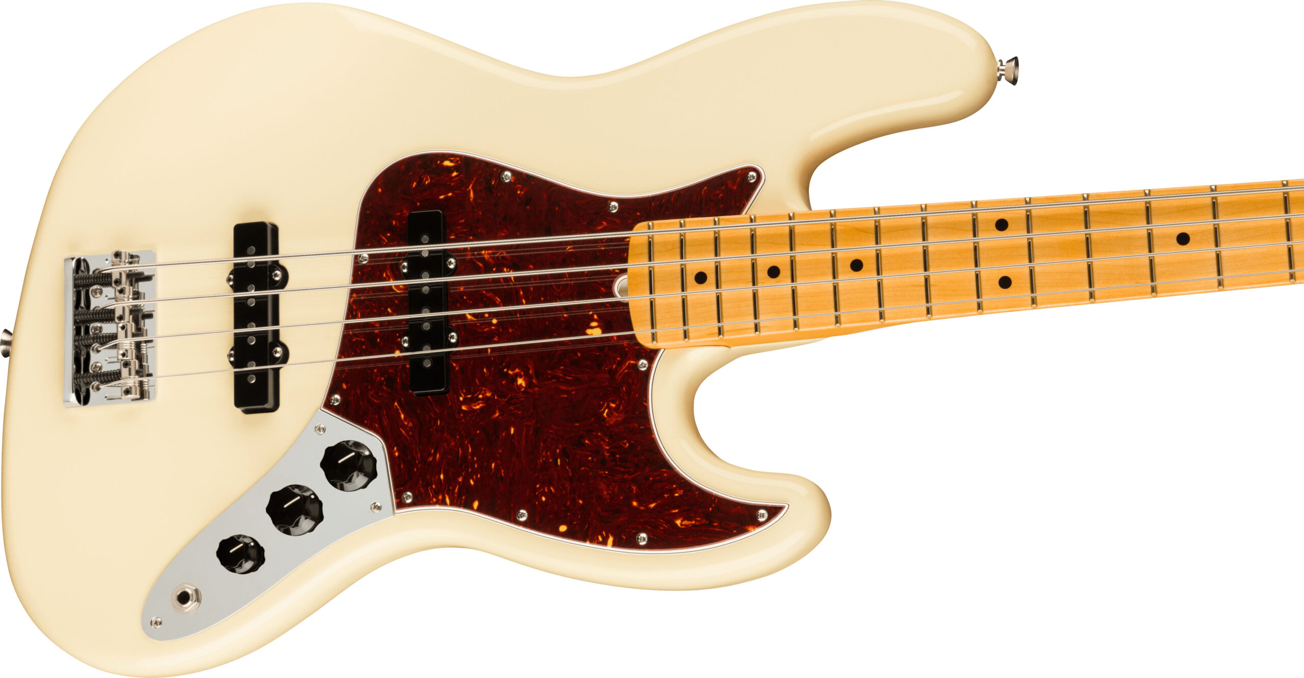 American Professional II Jazz Bass®, Maple Fingerboard, Olympic White - Image 3