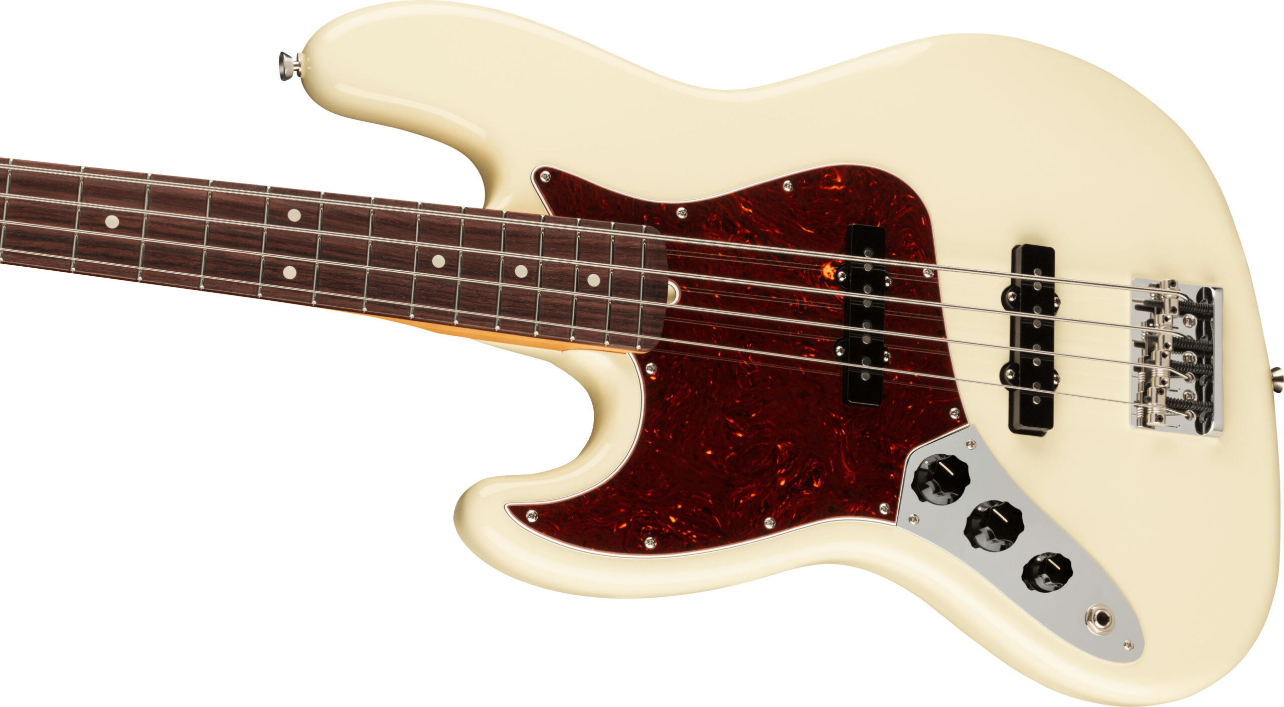 American Professional II Jazz Bass® Left-Hand, Rosewood Fingerboard, Olympic White - Image 3