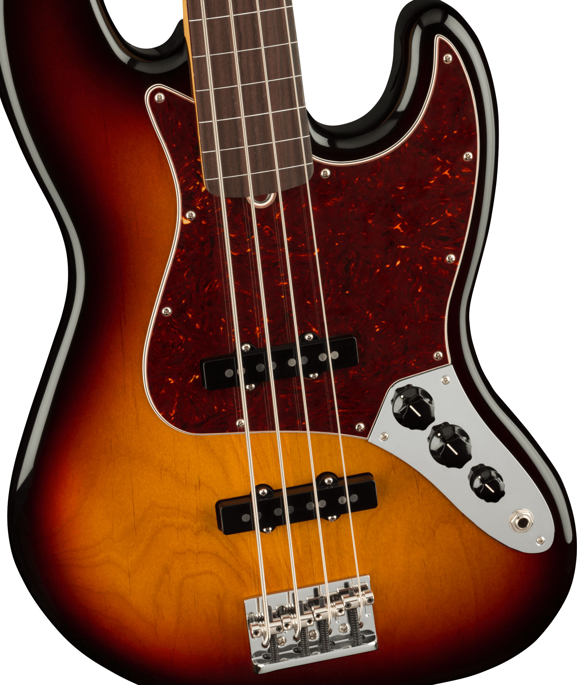 American Professional II Jazz Bass® Fretless, Rosewood Fingerboard, 3-Color Sunburst - Image 2