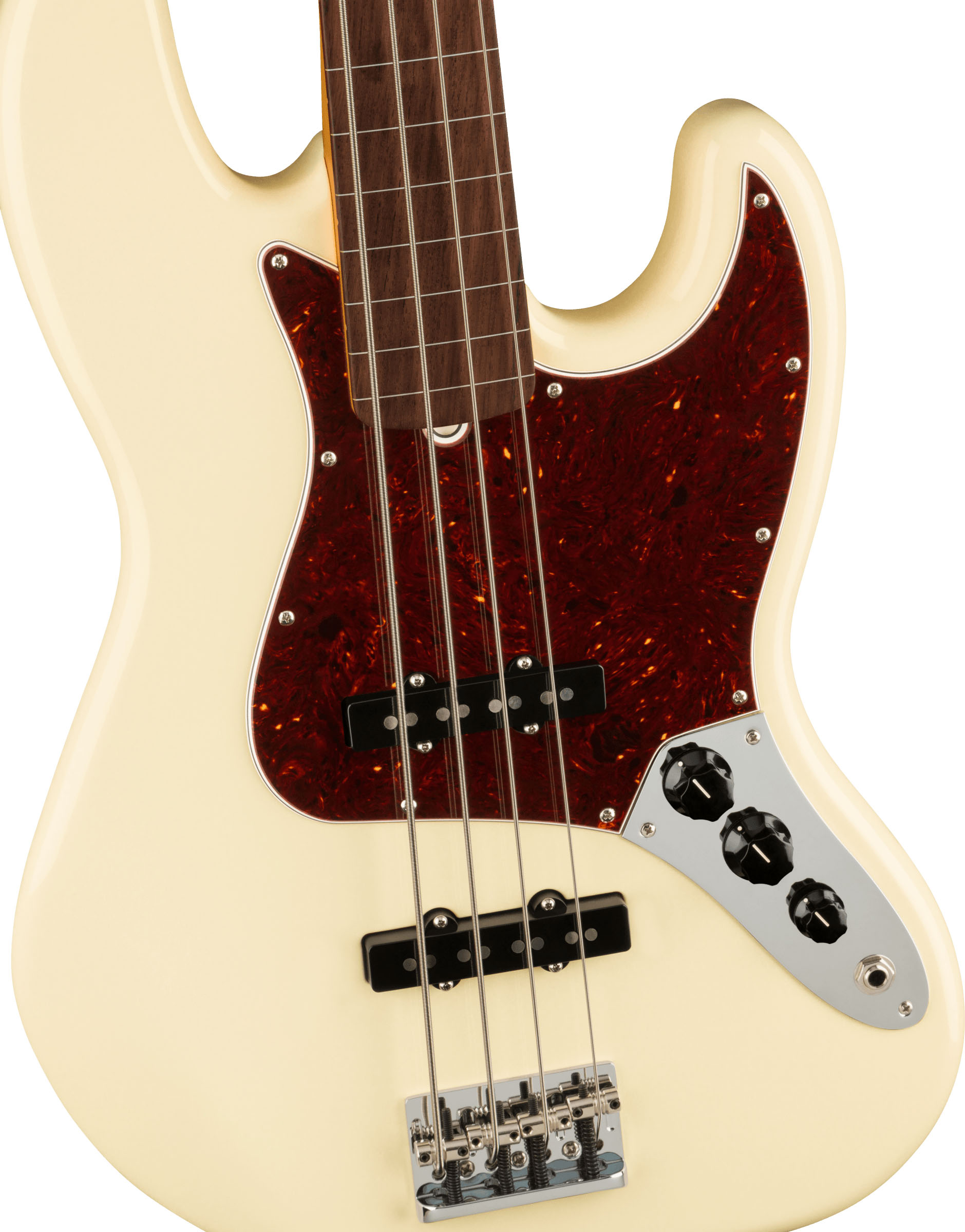 American Professional II Jazz Bass® Fretless, Rosewood Fingerboard, Olympic White - Image 2