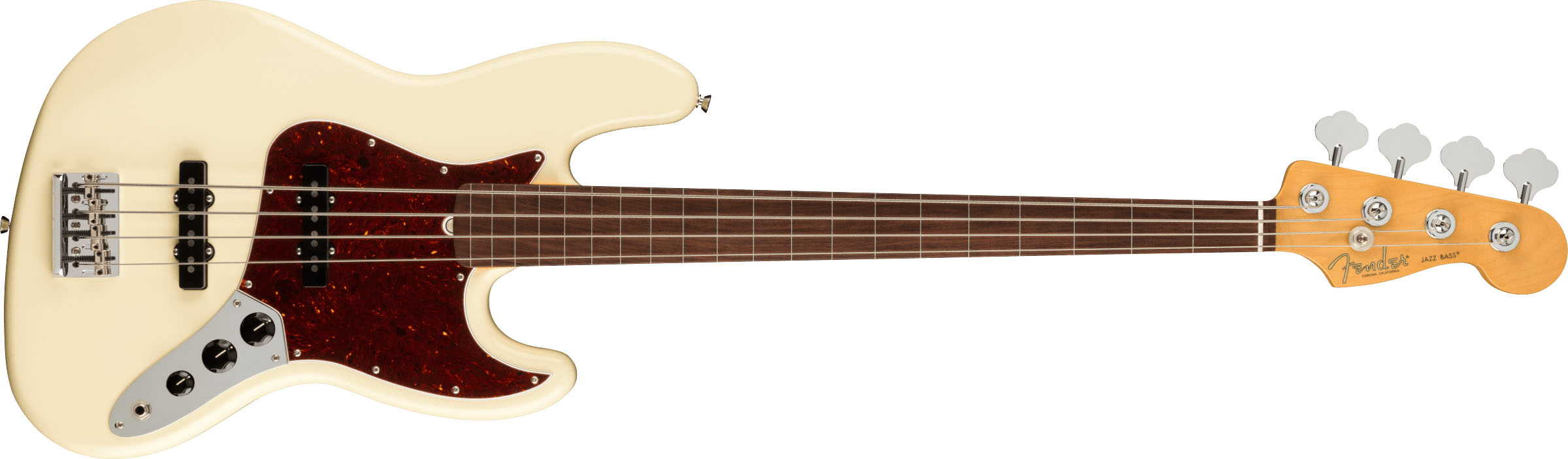 American Professional II Jazz Bass® Fretless, Rosewood Fingerboard, Olympic White