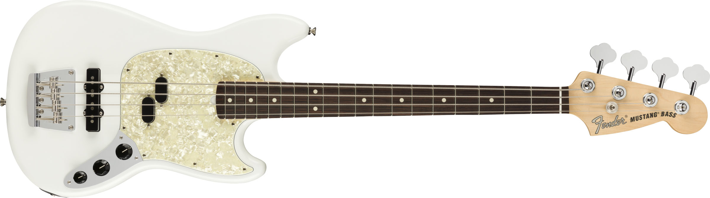 American Performer Mustang Bass®, Rosewood Fingerboard, Arctic White - Image 2