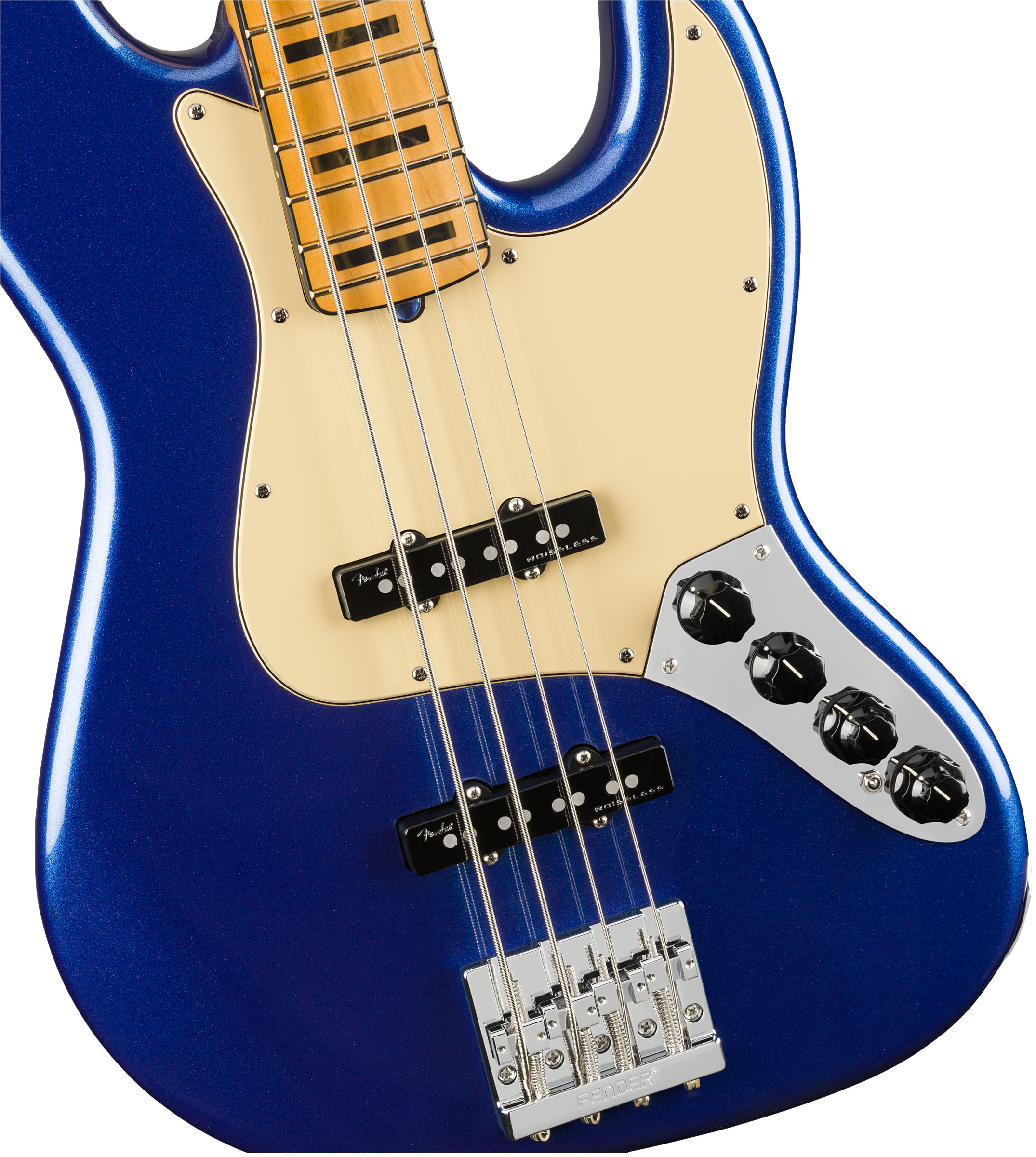 American Ultra Jazz Bass®, Maple Fingerboard, Cobra Blue - Image 4