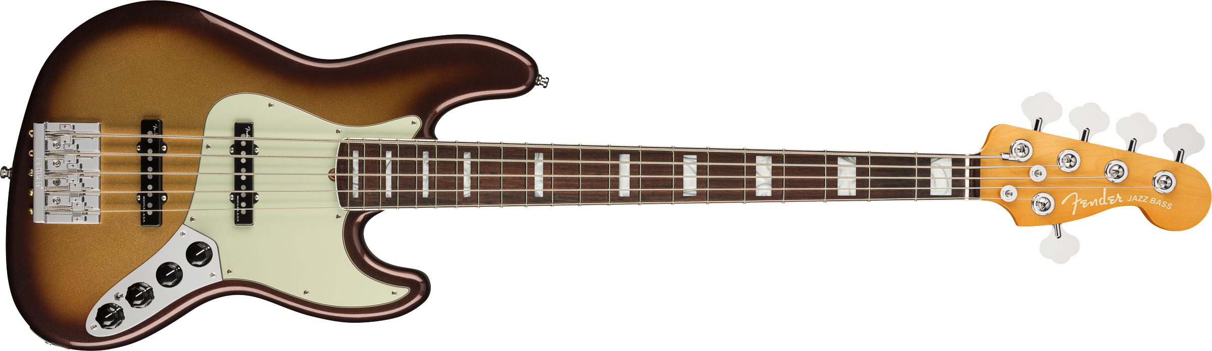 American Ultra Jazz Bass® V, Rosewood Fingerboard, Mocha Burst - Image 2