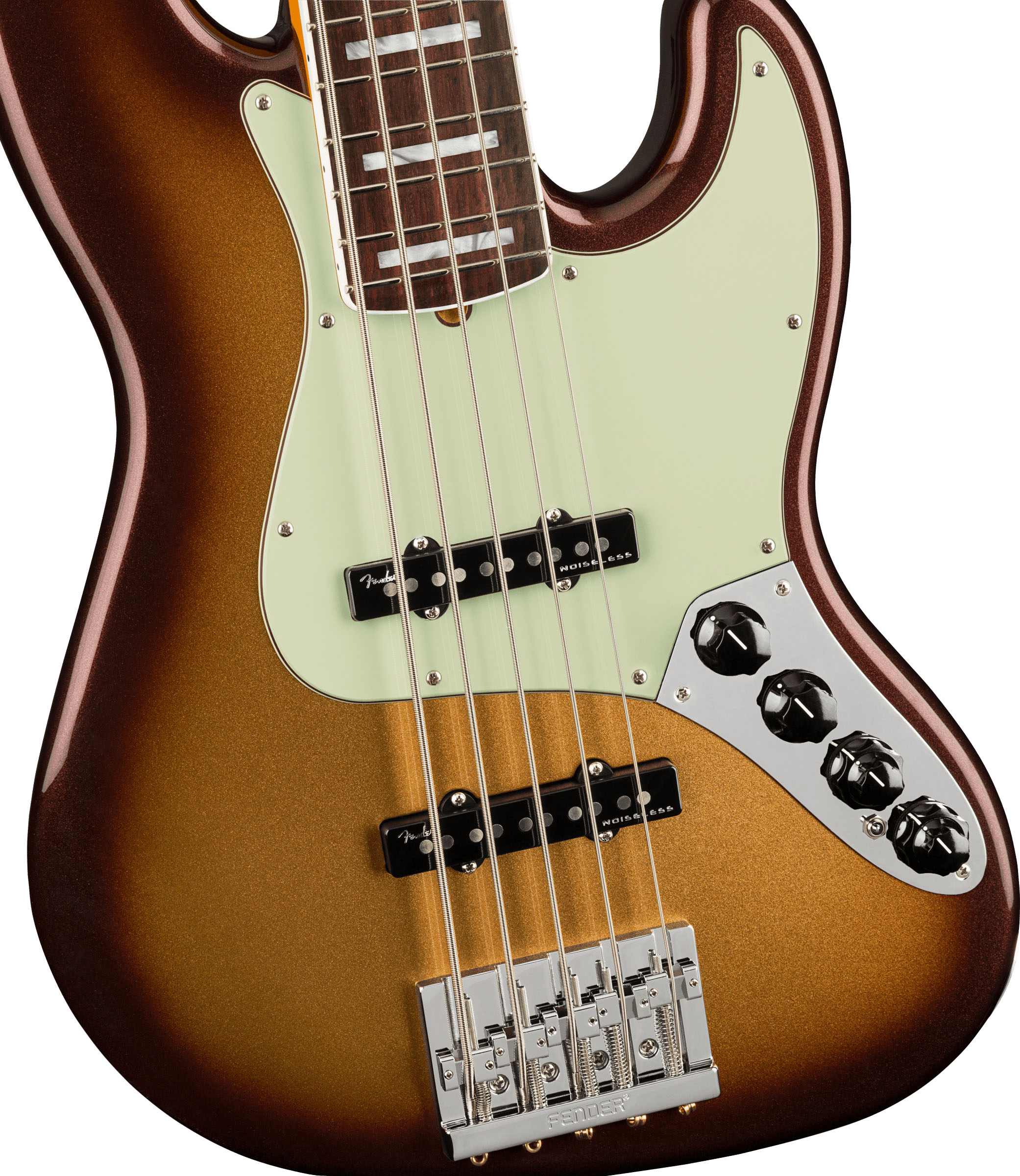 American Ultra Jazz Bass® V, Rosewood Fingerboard, Mocha Burst - Image 4