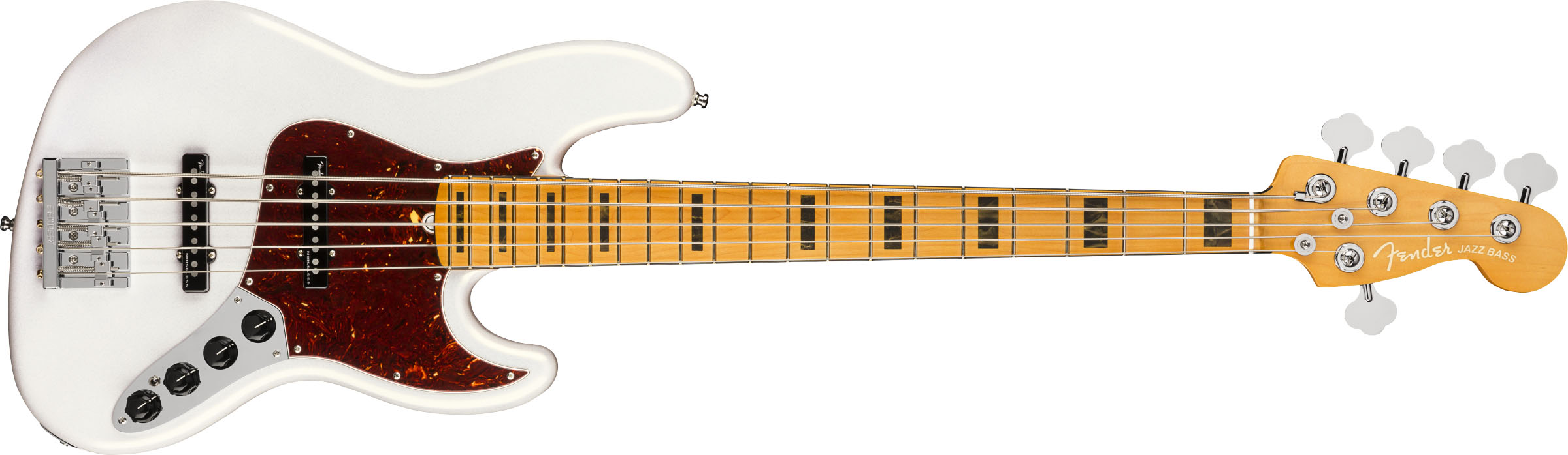 American Ultra Jazz Bass® V, Maple Fingerboard, Arctic Pearl - Image 2