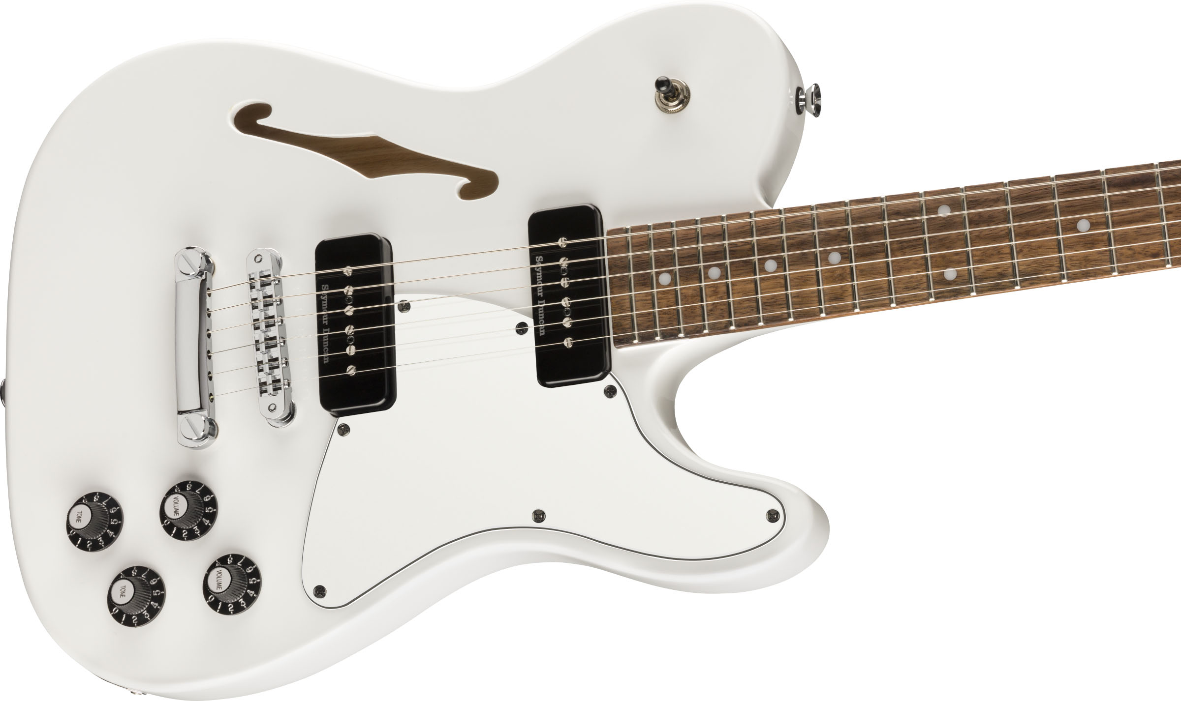 Jim Adkins JA-90 Telecaster® Thinline, Laurel Fingerboard, White - Image 5