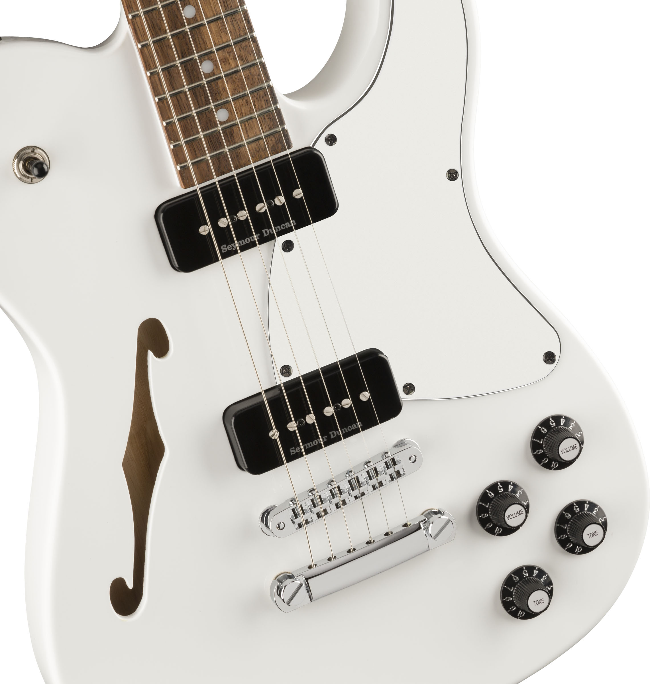 Jim Adkins JA-90 Telecaster® Thinline, Laurel Fingerboard, White - Image 4