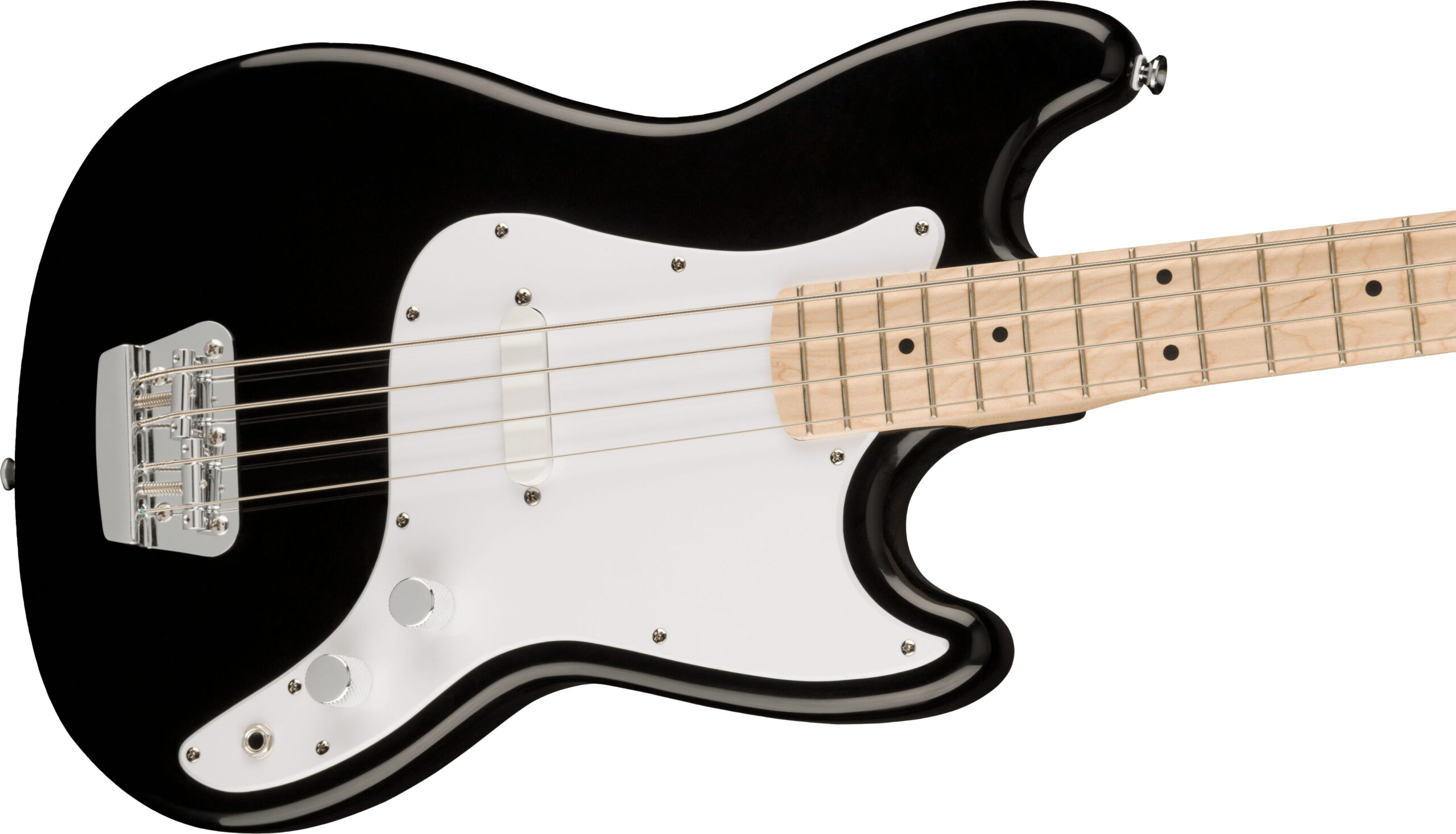 Bronco™ Bass, Maple Fingerboard, White Pickguard, Black - Image 4
