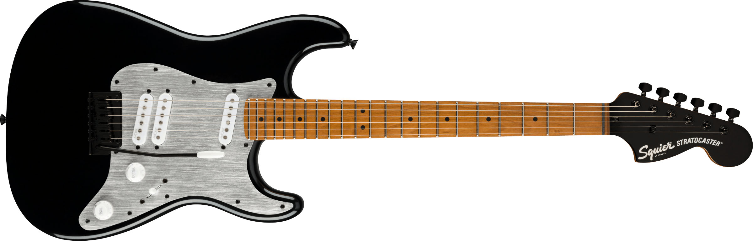 Contemporary Stratocaster® Special, Roasted Maple Fingerboard, Silver Anodized Pickguard, Black - Image 2